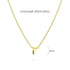 Initials Brick Alphabet Letter Necklace Gold Layered Steel Jewellery